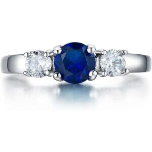 09.September Classic Birthstone CZ Stainless Steel Ring